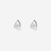 Pear Cut Rub Over Cubic Zirconia Earrings | 9ct Gold image