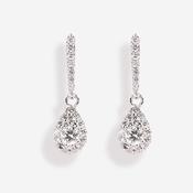Pear Natural Diamond Earrings 0.54ct | 9ct White Gold image
