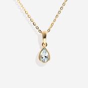Pear Drop Aquamarine Necklace | 9ct Gold