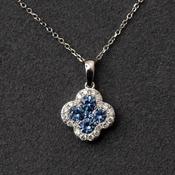 Petite Sapphire Palace Diamond Necklace | 18ct White Gold