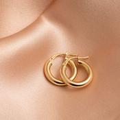 Pipe Hoop Earrings - 10mm | 18ct Gold