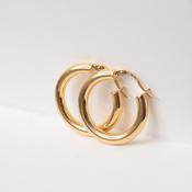 Pipe Hoop Earrings - 15mm | 18ct Gold