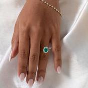 POPPY | Lab Grown Emerald &amp; Diamond Ring image