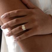 REYNA | Three Stone Yellow Lab Diamond Ring Set in 18ct Gold image
