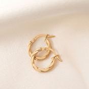 Ribbon Hoop Earrings - 10mm | 9ct Gold image