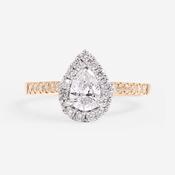 ROMI 0.85ct | Pear Halo Lab Grown Diamond Engagement Ring in 18ct Gold image