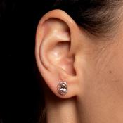 ROSIE | Diamond &amp; Morganite Earrings in 9ct Gold