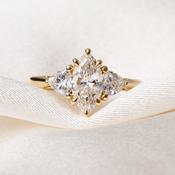 SANDY 1.50ct | Marquise 3-Stone Lab Grown Diamond Engagement Ring in 18ct Gold