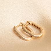 Small Paperclip CZ Huggies | 9ct Gold