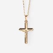 Soft Edge Crucifix  | 9ct Gold image