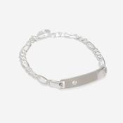 Sparkle Identity - Baby Figaro ID Bracelet | Sterling Silver