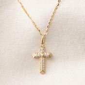 Sparkling Cross &amp; Chain | 9ct Gold