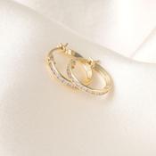 Sparkling Hoop Earrings - 15mm | 9ct Gold image