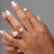 SUNRISE 1ct | Round Halo Natural Diamond Engagement Ring in 18ct Gold image