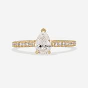 THALIA 0.75ct | Pear Cut Solitaire Lab Grown Diamond Engagement Ring in 18ct Gold image