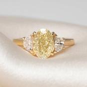 TRINITY | Lab Grown Yellow Diamond Engagement Ring in 18ct Gold image