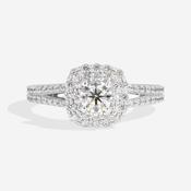 VALERIE 0.88ct | Cushion Halo Diamond Engagement Ring in 18ct White Gold image