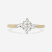 ZURICH 0.65ct | Marquise 3-Stone Natural Diamond Engagement Ring in 18ct Gold