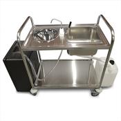 Classic Portable Hand Wash Trolley - Double Bowl image