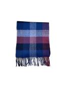 Failsworth Lambswool Check Scarf Navy/Burg image