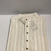Civilian Linen Grandfather Shirt Beige Stripe image
