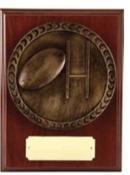 Rugby award R675 + wooden plaque image