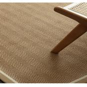 Asiatic Bordo Herringbone Cream Linen Rug - 200x290cm image