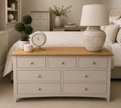 Lagan Wide Chest of Drawers Grey/Oak image