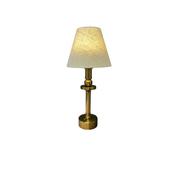 LED Rechargeable Antique Gold Table Lamp with Linen Shade image