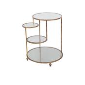 Gold Side Table with Mirrored Glass image