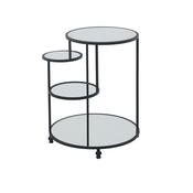 Black Side Table with Mirrored Glass image