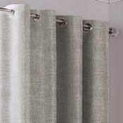 Eliza Fleece Eyelet Curtains Linen - 66x72'' image