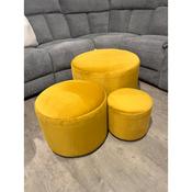 Troy set of 3 Mustard Footstools image