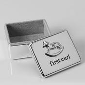 Bambino Silver Plated First Curl Box - Rocking Horse Icon