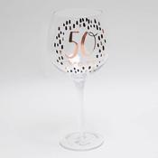 LUXE BIRTHDAY GIN GLASS WITH ROSE GOLD FOIL - 50 image