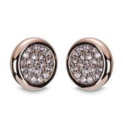 Newgrange Living Rose Gold Diamante Round Earrings