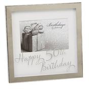 50th Birthday Silverplated Box Frame