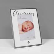 Silver Plated Christening Photo Frame