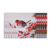 Newgrange Living 6 Piece Christmas Robin Placemat &amp; Coaster Set image