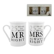 Anniversary Gift Set - 25 Years Of Mr Right/Mrs Always Right