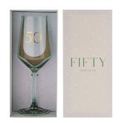 Confetti 50th Birthday Wine Glass image