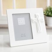 Faith &amp; Hope White Resin Cross Frame 3.5" x 5"