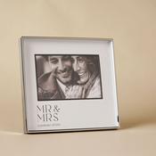 Amore Silver &amp; Black  'Mr &amp; Mrs' Photo Frame 6" x 4" image