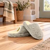 Cozy Light Grey Wool Slippers image