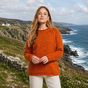 Brackloon Tweed Roll Neck Orange Ladies Sweater image
