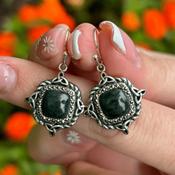 Trinity Knot Connemara Marble Drop Earrings image