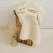 Keel Aran Patchwork Merino Blanket - Natural image