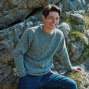 Raheen Tweed Grey Roll Neck Mens Sweater