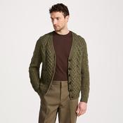 Glenisland Mens Handknit V-Neck Green Cardigan