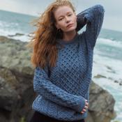 Inisheer Traditional Ladies Aran Denim Sweater